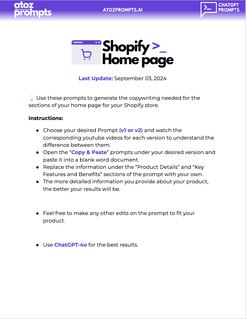 eCom AI Prompts & E-books Bundle