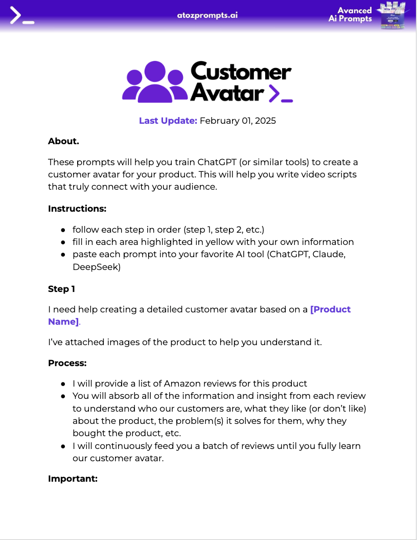 #1 Most Advanced eCom AI Prompts